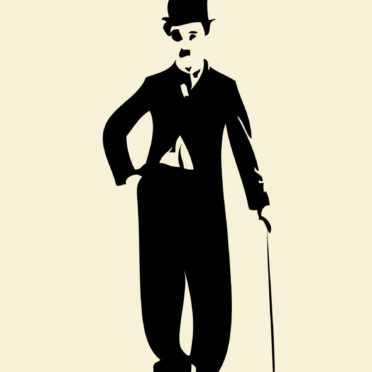 Hitam-putih ilustrasi Chaplin iPhone7 Wallpaper