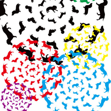 Ilustrasi anjing peliharaan berwarna-warni iPhone7 Wallpaper