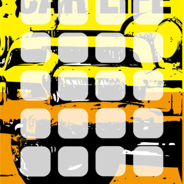 Ilustrasi mobil kuning oranye kehidupan mobil rak iPhone7 Wallpaper