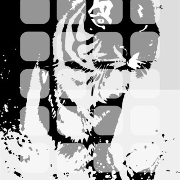 Ilustrasi harimau monokrom rak iPhone7 Wallpaper