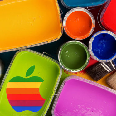 Logo Apple berwarna-warni keren iPhone7 Wallpaper