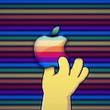 Logo Apple tangan berwarna-warni iPhone7 Wallpaper