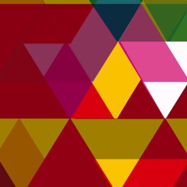 Pola segitiga merah hijau coklat iPhone7 Wallpaper