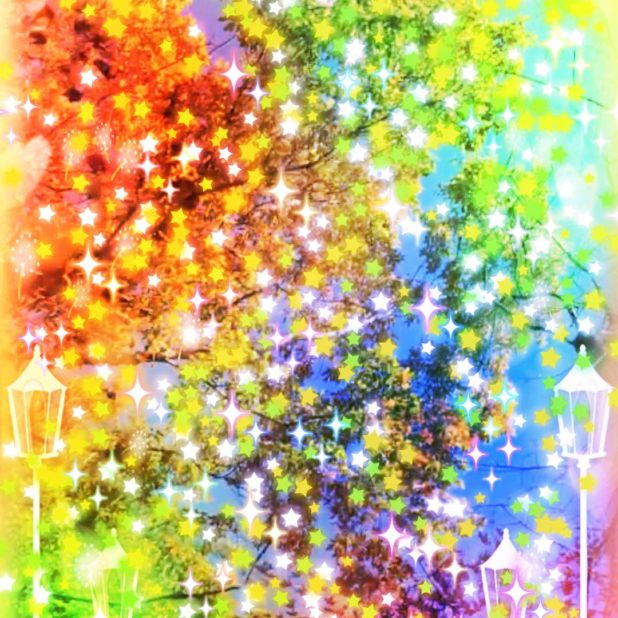 Bintang pohon jalanan iPhone7 Plus Wallpaper