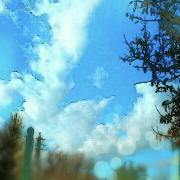 Pemandangan langit biru iPhone7 Plus Wallpaper