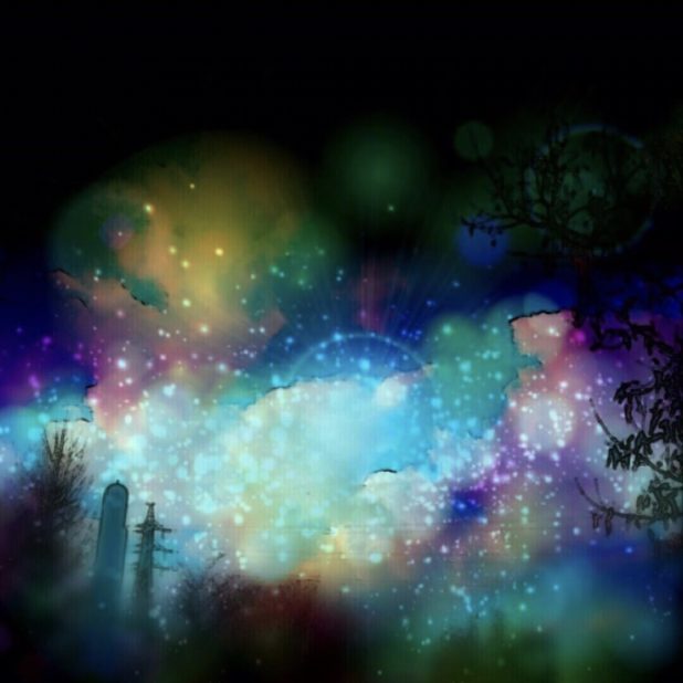 Cahaya pemandangan malam iPhone7 Plus Wallpaper
