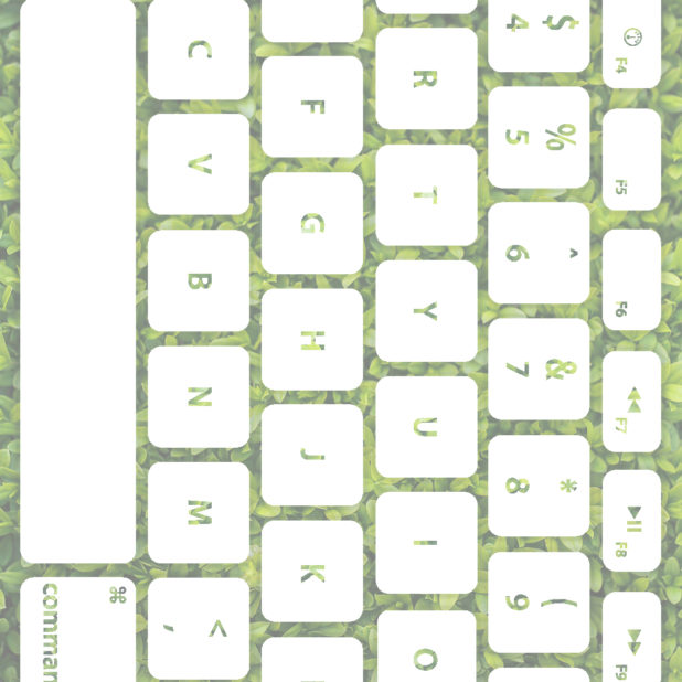 Keyboard daun Kuning-hijau putih iPhone7 Plus Wallpaper
