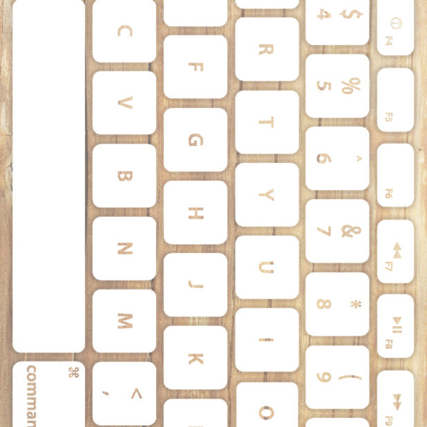 Keyboard tekstur kayu putih kekuningan iPhone7 Plus Wallpaper