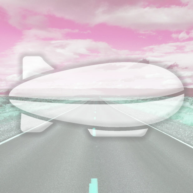 Landscape jalan airship Merah iPhone7 Plus Wallpaper