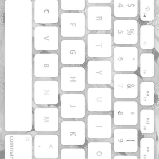 Keyboard bunga Gray Putih iPhone7 Plus Wallpaper