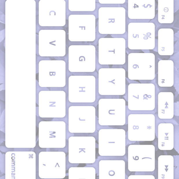 Keyboard daun Biru pucat Putih iPhone7 Plus Wallpaper