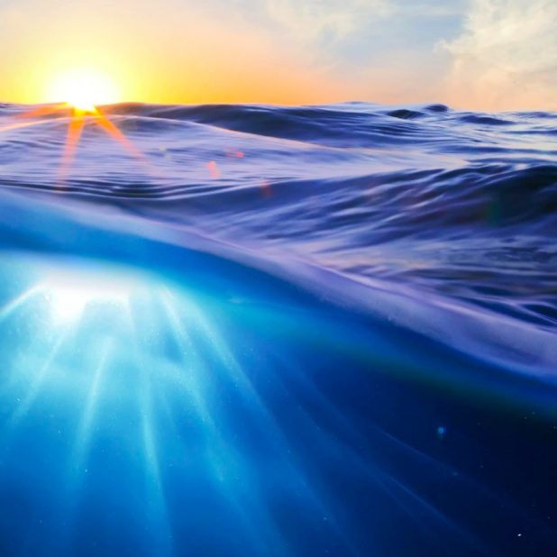 matahari laut lanskap iPhone7 Plus Wallpaper