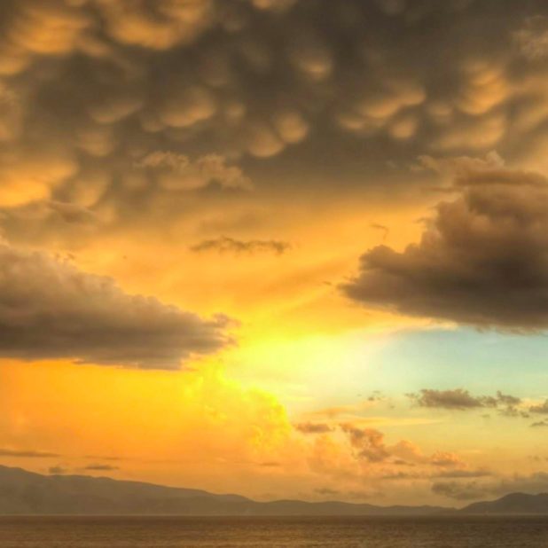 Scenic awan matahari terbenam langit iPhone7 Plus Wallpaper