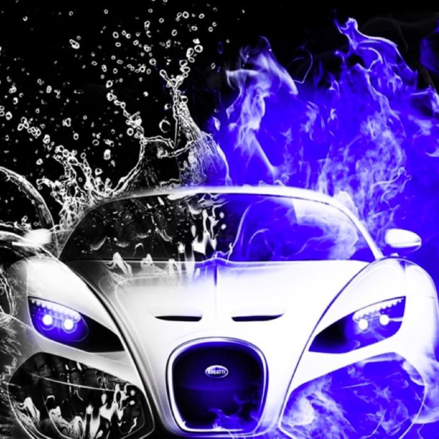 Mobil-mobil Keren air biru hitam-putih iPhone7 Plus Wallpaper