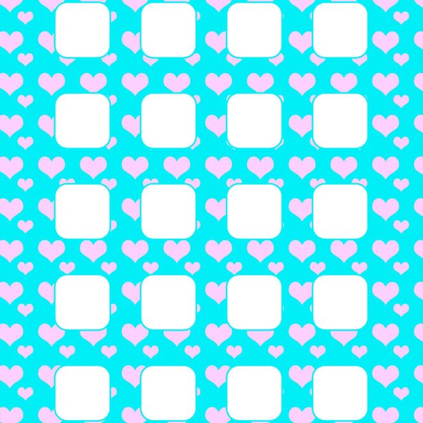Pola hati biru rak merah muda iPhone7 Plus Wallpaper