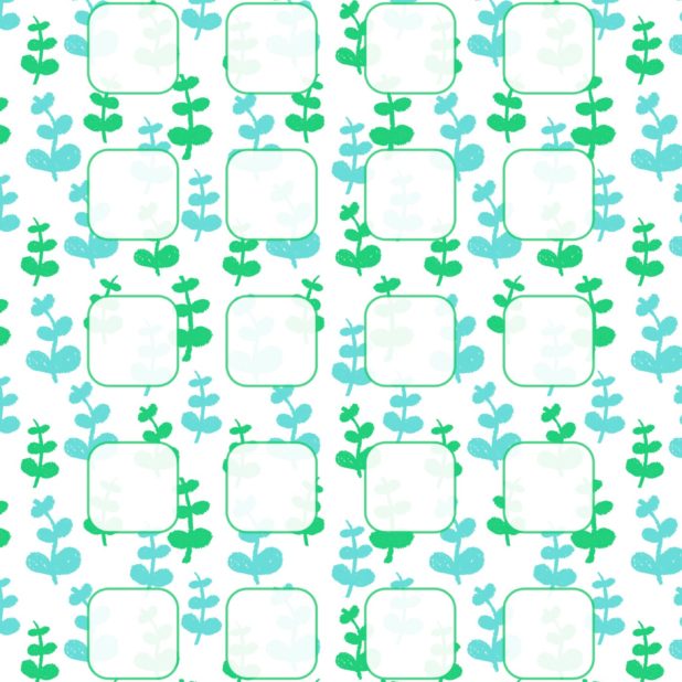 Pola ilustrasi rumput biru rak hijau iPhone7 Plus Wallpaper