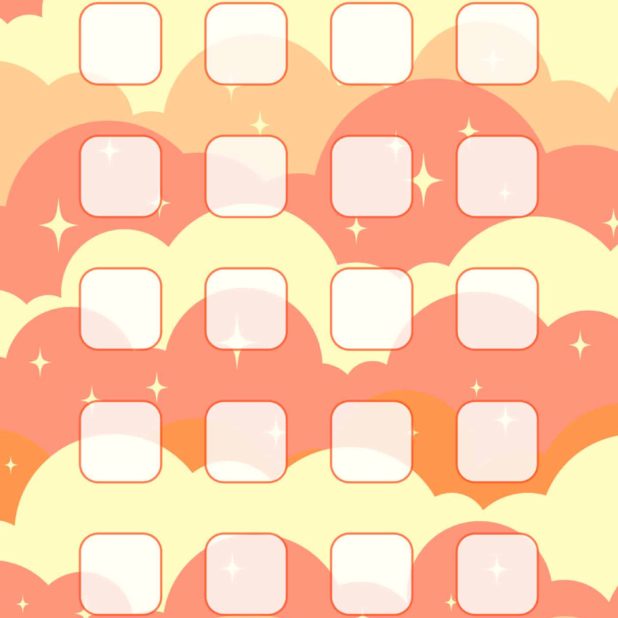 Pola ilustrasi Persik kuning rak merah untuk anak perempuan iPhone7 Plus Wallpaper