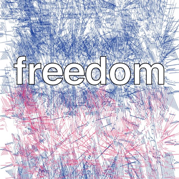 Ilustrasi kebebasan keren biru iPhone7 Plus Wallpaper