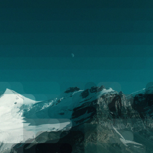 pemandangan gunung salju biru hitam iPhone7 Plus Wallpaper