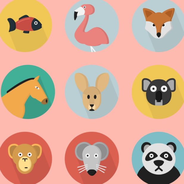 Persik merah Ilustrasi hewan warna-warni untuk wanita iPhone7 Plus Wallpaper