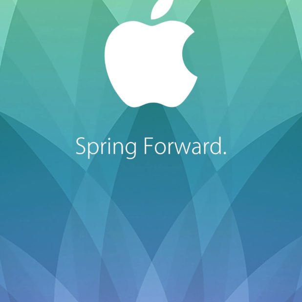 Logo Apple semi acara 2015 hijau biru ungu musim semi Teruskan. iPhone7 Plus Wallpaper