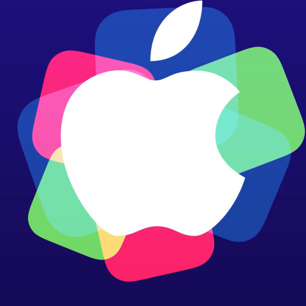 Logo Apple event ungu berwarna-warni iPhone7 Plus Wallpaper
