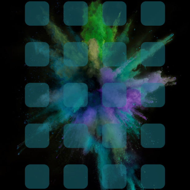 Ledakan biru keren rak hijau iPhone7 Plus Wallpaper