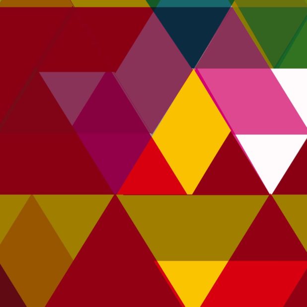 Pola segitiga merah hijau coklat iPhone7 Plus Wallpaper