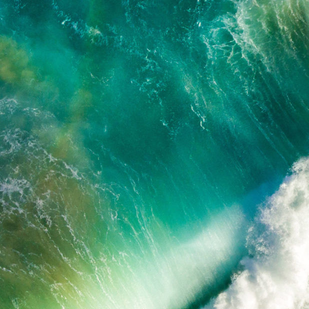 iOS10 gelombang laut biru iPhone7 Plus Wallpaper