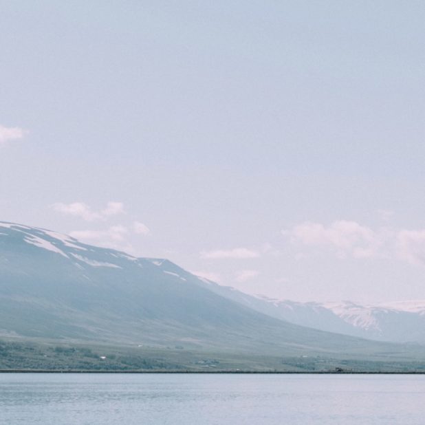 pemandangan putih laut gunung biru iPhone7 Plus Wallpaper