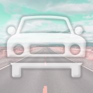 jalan mobil lanskap biru muda iPhone8 Wallpaper