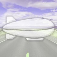 Landscape jalan airship Ungu iPhone8 Wallpaper