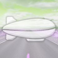 Landscape jalan airship Kuning hijau iPhone8 Wallpaper