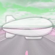 Landscape jalan airship hijau iPhone8 Wallpaper