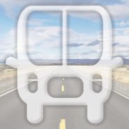 Landscape bus jalan Biru iPhone8 Wallpaper