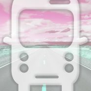 Landscape bus jalan Merah iPhone8 Wallpaper