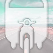 kendaraan lanskap jalan biru muda iPhone8 Wallpaper