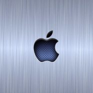 Logo Apple keren perak biru iPhone8 Wallpaper