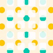 rak polka lucu dot oranye hijau iPhone8 Wallpaper