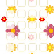 Ilustrasi pola bunga ungu rak kuning untuk wanita iPhone8 Wallpaper