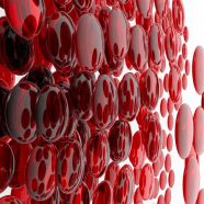 Pola lingkaran merah Keren 3D iPhone8 Wallpaper