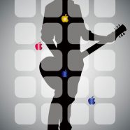 rak dingin karakter apel perak hitam iPhone8 Wallpaper