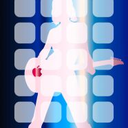 rak Chara Keren apel perak biru iPhone8 Wallpaper