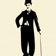 Hitam-putih ilustrasi Chaplin iPhone8 Wallpaper