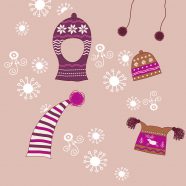 salju musim dingin topi Persik lucu anak perempuan dan wanita untuk iPhone8 Wallpaper