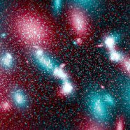 Pola alam semesta merah biru dan hitam iPhone8 Wallpaper