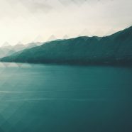 pemandangan gunung danau langit biru hijau iPhone8 Wallpaper