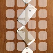 iPhone4S, iPhone5s, iPhone6, iPhone6Plus, Apple logo papan kayu rak coklat iPhone8 Wallpaper