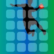 rak hijau biru logo Apple handball iPhone8 Wallpaper