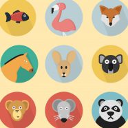 Ilustrasi hewan kuning berwarna-warni untuk wanita iPhone8 Wallpaper